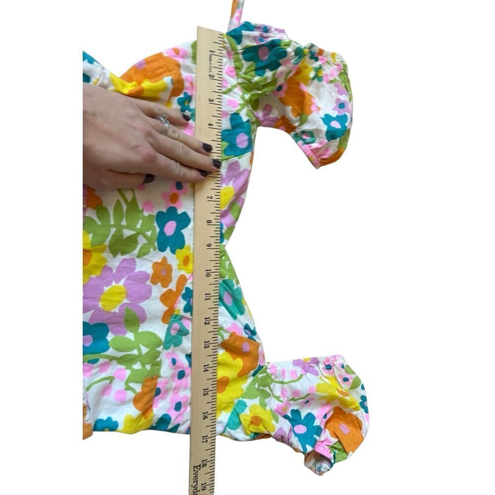 Show Me Your Mumu Cathy Linen Floral Mini Dress Size Small Short Sleeve Open Bac - Picture 8 of 12